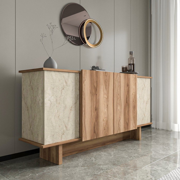 Hanah Home Diana - Travertino, Walnut